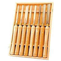 PSI Woodworking LCHSS8 HSS Wood Lathe Chisel Set, 8-Piece